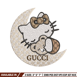 kitty gucci embroidery design, gucci embroidery, embroidery file, logo shirt, sport embroidery, digital download.