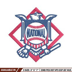 logo national league embroidery, mlb embroidery, sport embroidery, logo embroidery, mlb embroidery design.