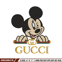 mickey mouse embroidery design, gucci embroidery, brand embroidery, embroidery file, logo shirt, digital download