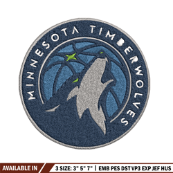 minnesota timberwolves logo embroidery, nba embroidery, sport embroidery, logo embroidery, nba embroidery design