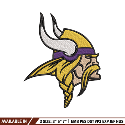 minnesota vikings logo embroidery, nfl embroidery, sport embroidery, logo embroidery, nfl embroidery design