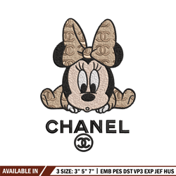 minnie baby chanel embroidery design, chanel embroidery, brand embroidery, embroidery file, logo shirt, digital download
