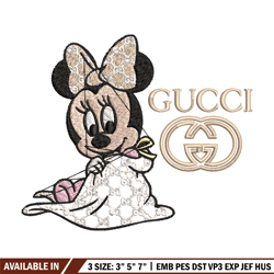 minnie baby embroidery design, gucci embroidery, embroidery file, logo shirt, sport embroidery, digital download