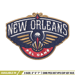 new orleans pelicans logo embroidery, nba embroidery, sport embroidery, logo embroidery, nba embroidery design