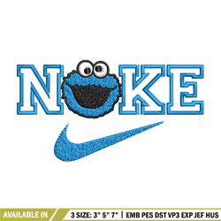 nike blue cartoon embroidery design, nike embroidery, brand embroidery, embroidery file, logo shirt, digital download.