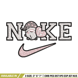 nike gnomes embroidery design, chrismas embroidery, nike embroidery, embroidery file, logo shirt, digital download