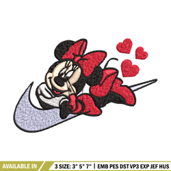 nike minnie embroidery design, nike embroidery, brand embroidery, embroidery file, logo shirt, digital download