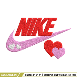 nike pink love embroidery design, brand embroidery, nike embroidery, embroidery file, logo shirt, digital download