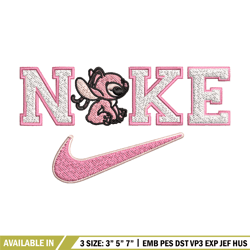 nike pink stitch embroidery design, stitch embroidery, nike embroidery, embroidery file, logo shirt, digital download