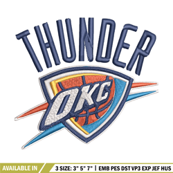 oklahoma city thunder logo embroidery, nba embroidery, sport embroidery, logo embroidery, nba embroidery design.