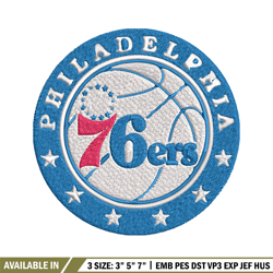 philadelphia 76ers logo embroidery, nba embroidery, sport embroidery, logo embroidery, nba embroidery design.