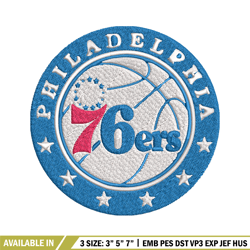 philadelphia 76ers logo embroidery, nba embroidery, sport embroidery, logo embroidery, nba embroidery design.