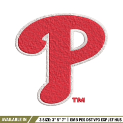 philadelphia philli logo embroidery, mbl embroidery, sport embroidery, logo embroidery, mlb embroidery design.