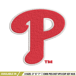 philadelphia philli logo embroidery, mbl embroidery, sport embroidery, logo embroidery, mlb embroidery design.