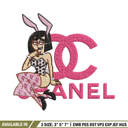 pink bunny girl embroidery design, gucci embroidery, brand embroidery, embroidery file, logo shirt, digital download