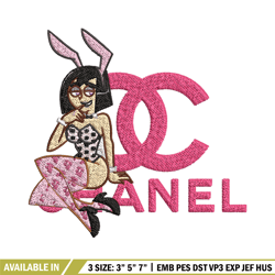pink bunny girl embroidery design, gucci embroidery, brand embroidery, embroidery file, logo shirt, digital download