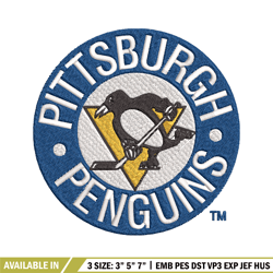 pittsburgh penguins logo embroidery, nhl embroidery, sport embroidery, logo embroidery, nhl embroidery design