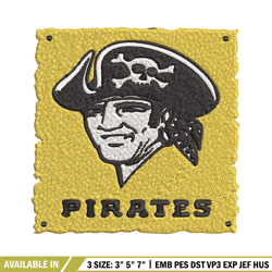 pittsburgh pirates logo embroidery, mlb embroidery, sport embroidery, logo embroidery, mlb embroidery design.