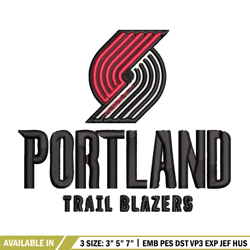 portland trail blazers logo embroidery, nba embroidery, sport embroidery, logo embroidery, nba embroidery design