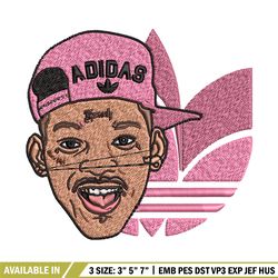 rapper pink adidas embroidery design, adidas embroidery, brand embroidery, embroidery file, logo shirt, digital download