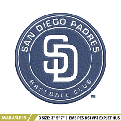 san diego padres logo embroidery, mlb embroidery, sport embroidery, logo embroidery, mlb embroidery design