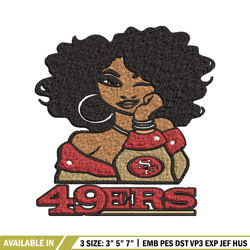 san francisco 49ers girl embroidery design, nfl girl embroidery, san francisco 49ers embroidery, nfl embroidery