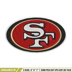san francisco 49ers logo embroidery, nfl embroidery, sport embroidery, logo embroidery, nfl embroidery design.