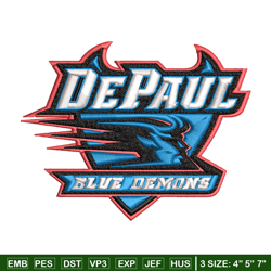 depaul blue demons embroidery design, depaul blue demons embroidery, logo sport embroidery, ncaa embroidery.