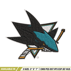 san jose sharks logo embroidery, nhl embroidery, sport embroidery, logo embroidery, nhl embroidery design.