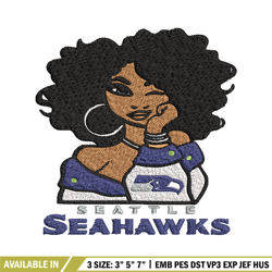 seattle seahawks girl embroidery design, nfl girl embroidery, seattle seahawks embroidery, nfl embroidery