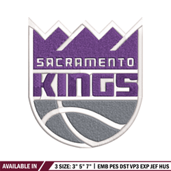 sacramento kings logo embroidery, nba embroidery, sport embroidery, logo embroidery, nba embroidery design.