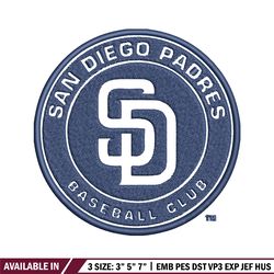 san diego padres logo embroidery, mlb embroidery, sport embroidery, logo embroidery, mlb embroidery design