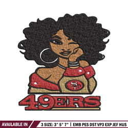 san francisco 49ers girl embroidery design, nfl girl embroidery, san francisco 49ers embroidery, nfl embroidery