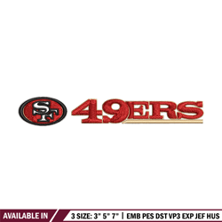 san francisco 49ers logo embroidery, nfl embroidery, sport embroidery, logo embroidery, nfl embroidery design