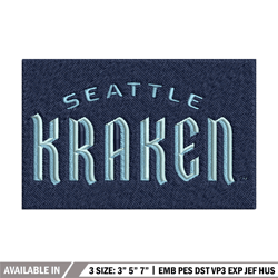 seattle kraken logo embroidery, nhl embroidery, sport embroidery, logo embroidery, nhl embroidery design.