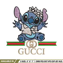 stitch baby gucci embroidery design, gucci embroidery, embroidery file, logo shirt, sport embroidery, digital download.