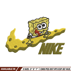 spongebob nike embroidery design, nike embroidery, brand embroidery, embroidery file, logo shirt, digital download