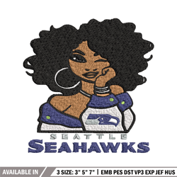 seattle seahawks girl embroidery design, nfl girl embroidery, seattle seahawks embroidery, nfl embroidery