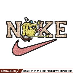 spongebob x nike embroidery design, nike embroidery, brand embroidery, embroidery file, logo shirt, digital download