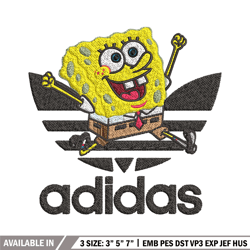 spongebob adidas embroidery design, adidas embroidery, embroidery file, brand embroidery, logo shirt, digital download