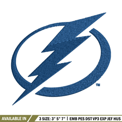 tampa bay lightning logo embroidery, nhl embroidery, sport embroidery, logo embroidery, nhl embroidery design