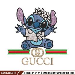 stitch baby gucci embroidery design, gucci embroidery, embroidery file, logo shirt, sport embroidery, digital download.