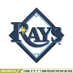 tampa bay rays logo embroidery, mlb embroidery, sport embroidery, logo embroidery, mlb embroidery design.