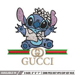 stitch baby gucci embroidery design, gucci embroidery, embroidery file, logo shirt, sport embroidery, digital download.