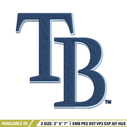 tampa bay rays logo embroidery, mlb embroidery, sport embroidery, logo embroidery, mlb embroidery design