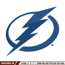 tampa bay lightning logo embroidery, nhl embroidery, sport embroidery, logo embroidery, nhl embroidery design