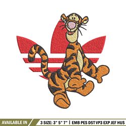 tigger adidas embroidery design, adidas embroidery, embroidery file, brand embroidery, logo shirt, digital download