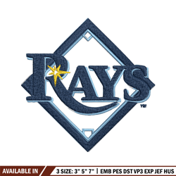 tampa bay rays logo embroidery, mlb embroidery, sport embroidery, logo embroidery, mlb embroidery design.