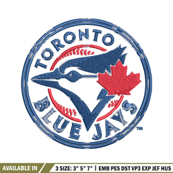 toronto blue jays logo embroidery, mlb embroidery, sport embroidery, logo embroidery, mlb embroidery design.