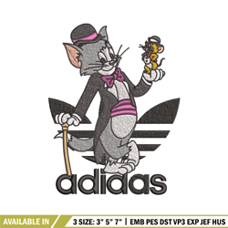 tom and jerry embroidery design, adidas embroidery, embroidery file, cartoon embroidery, logo shirt, digital download